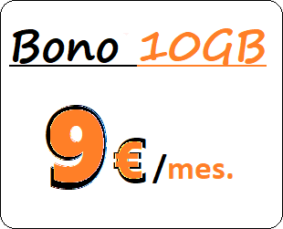 Tarifa movil BONOP10GB.
		BONO Diez Gigabites para compartir contratado una vez al mes con un coste
		de Nueve euros iva incluido.